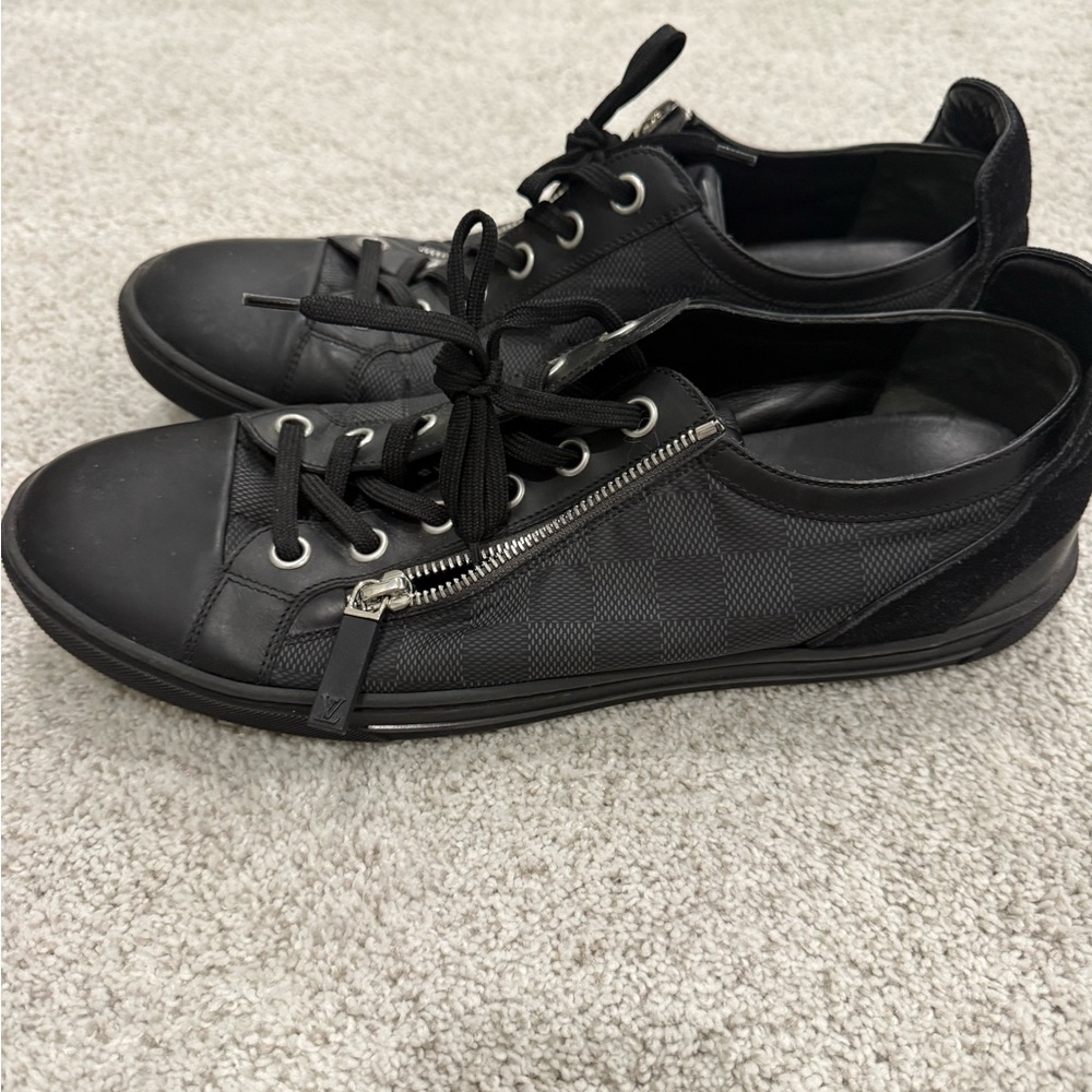 Louis Vuitton Black Men's Sneakers with Zipper Detail